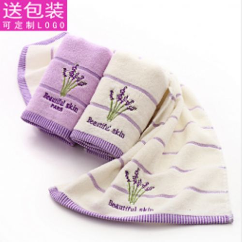 【包邮】厂家直销批发 薰衣草纯棉毛巾 情侣洗脸面巾 可定制LOGO
