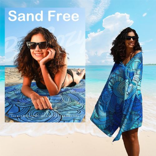 百纳德曼陀罗浴巾沙滩巾一体包背包海边折叠便携抽绳沙滩巾定制